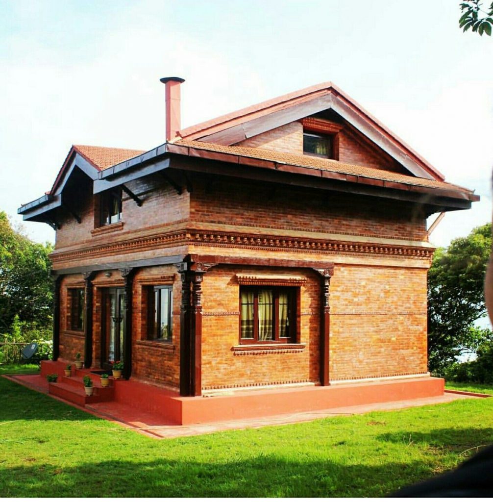 Heritage-style brick residence in Kathmandu Valley